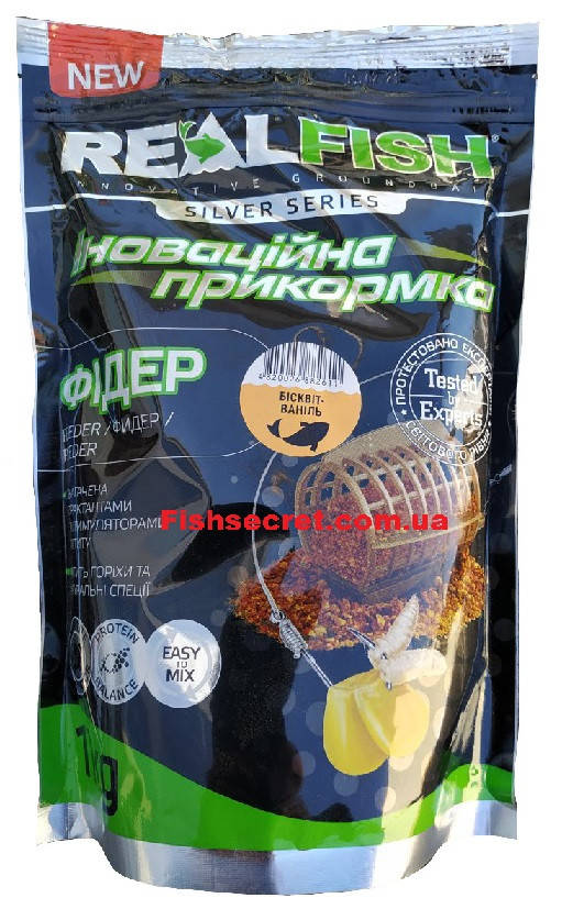 

Рыболовная прикормка REAL FISH бисквит-ваниль