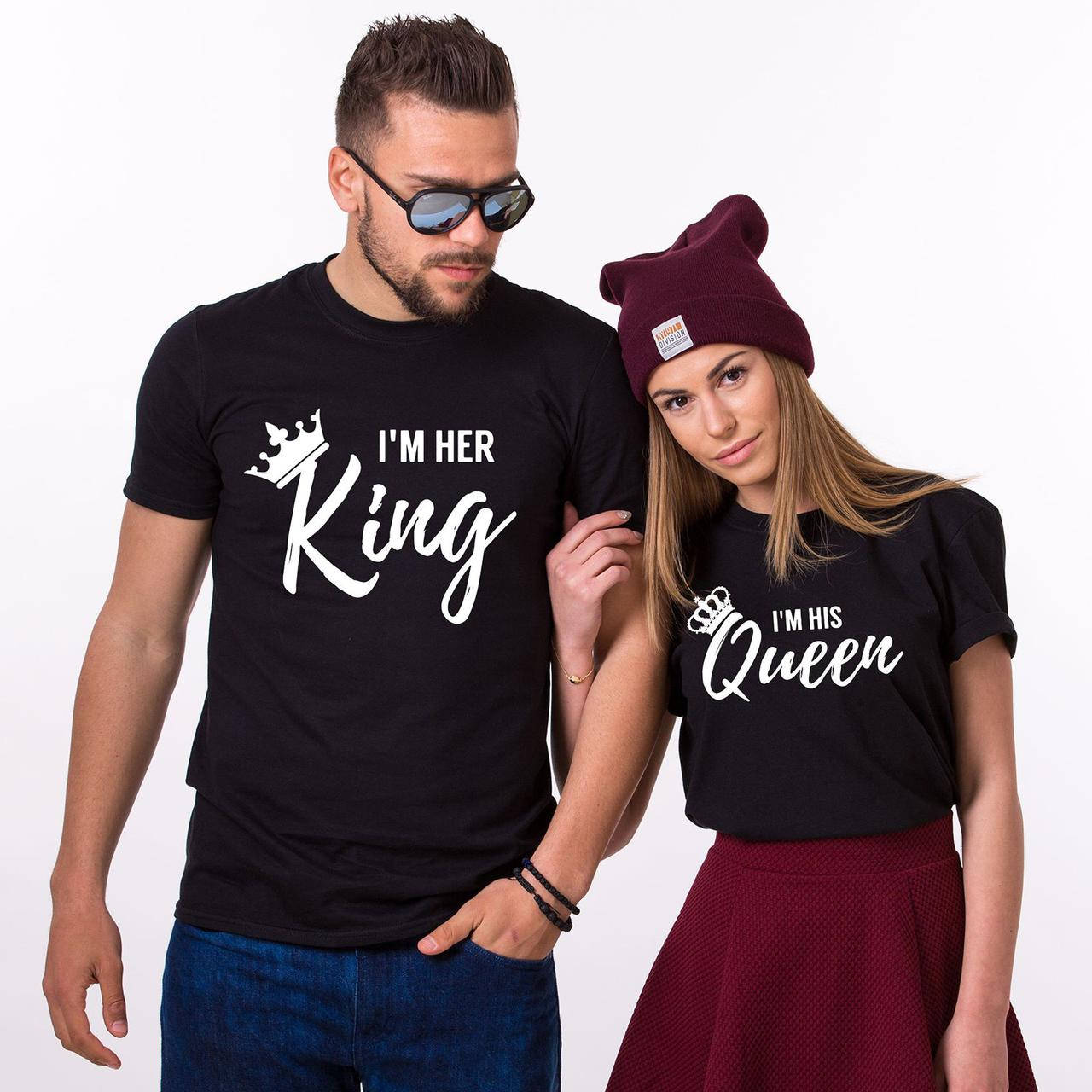

Парные футболки. Мужская и женская футболка. King and Queen