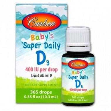 

Витамин Д3, Kid's Super Daily D3, Carlson Labs, 400 МЕ, 10,3 мл (CAR-01260)