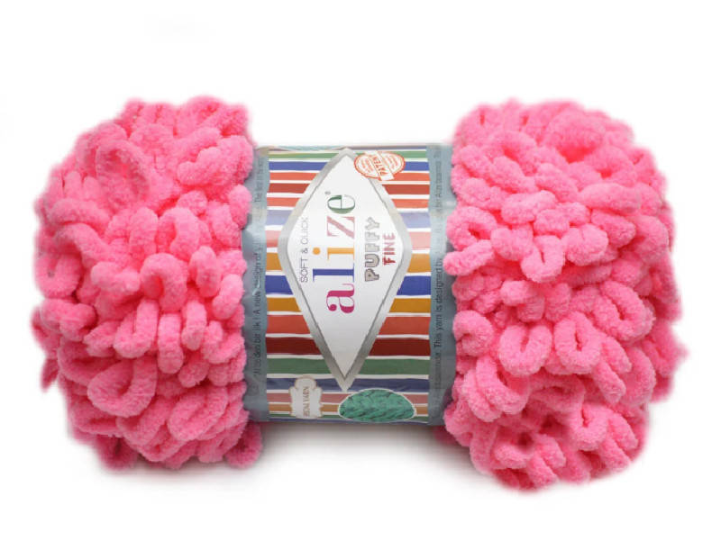 

Alize Puffy Fine NEW, Леденец №121, Розовый