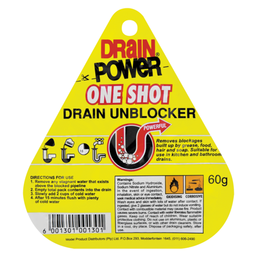 

Средство для прочистки труб Дрейн Павер,Drain Power one shot unblocker 60g