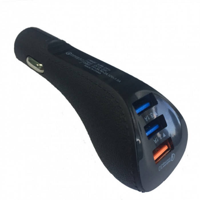 

Автомобильное зарядное Aspor A932 Leather Series QC 3.0 3.1A 3USB черный