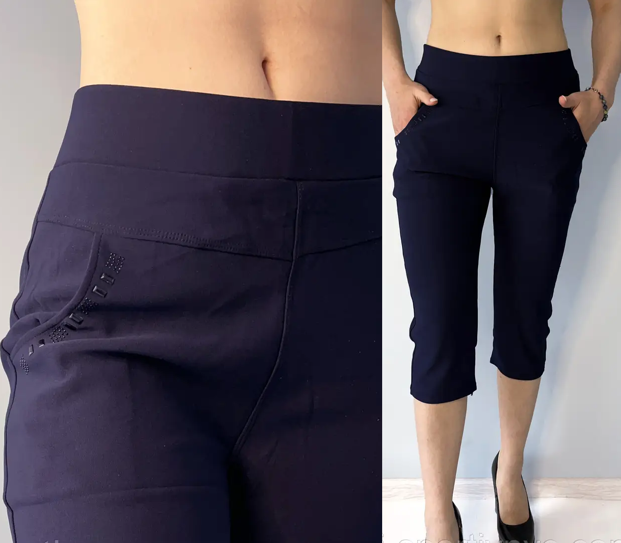 

Бриджи/капри женские трикотажные в больших размерах 5XL,6XL,7XL Польша