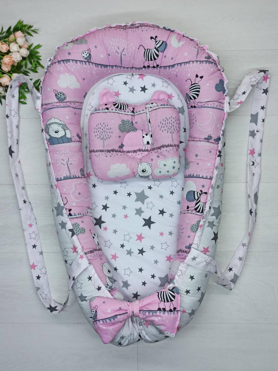 

Кокон с ручками и подушка для новорожденных