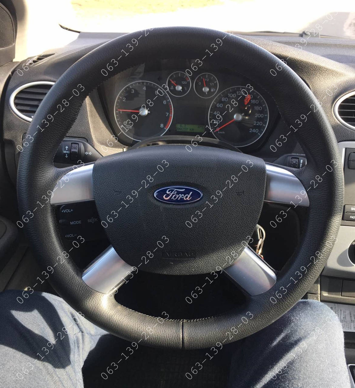 

Оплетка чехол на руль для Ford Kuga Focus 2 C-MAX Форд Фокус, Черный