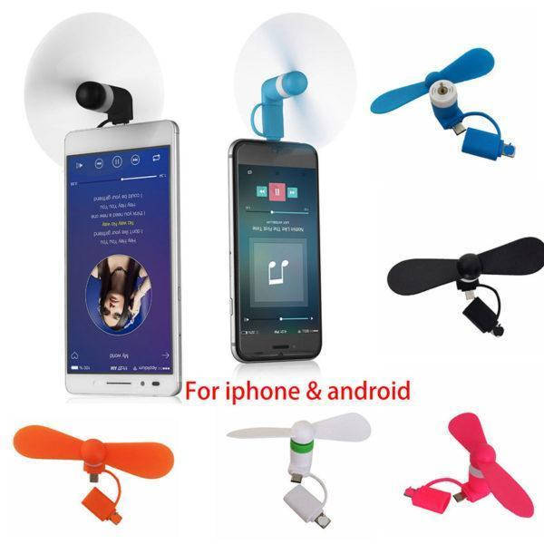 

Мини вентилятор для телефона micro USB / Lightning