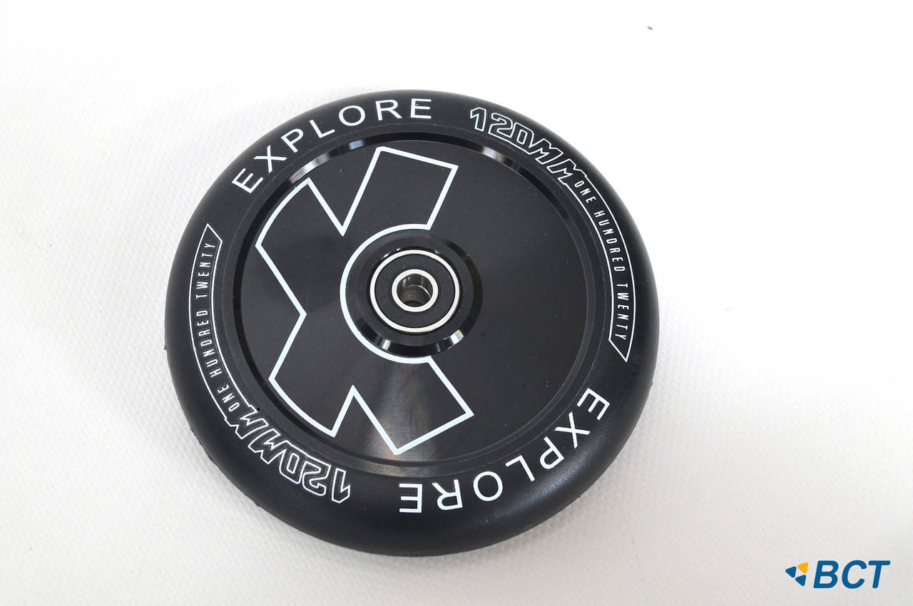 

Колесо для трюкового самоката 120 мм литой дюраль диск Explore Scooter Wheel черное + ABEC 9