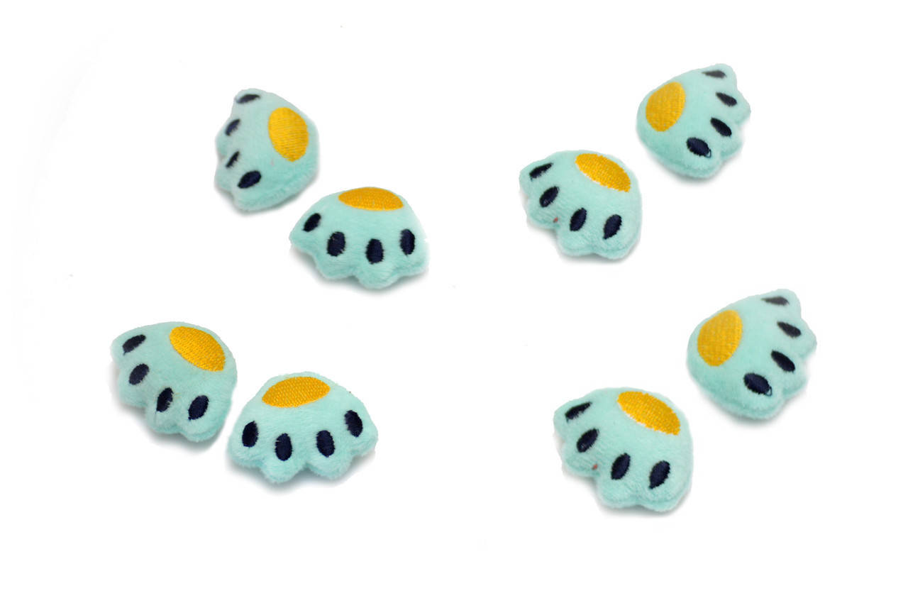 

Нашивка, плюш, "Лапка", пара, Голубой