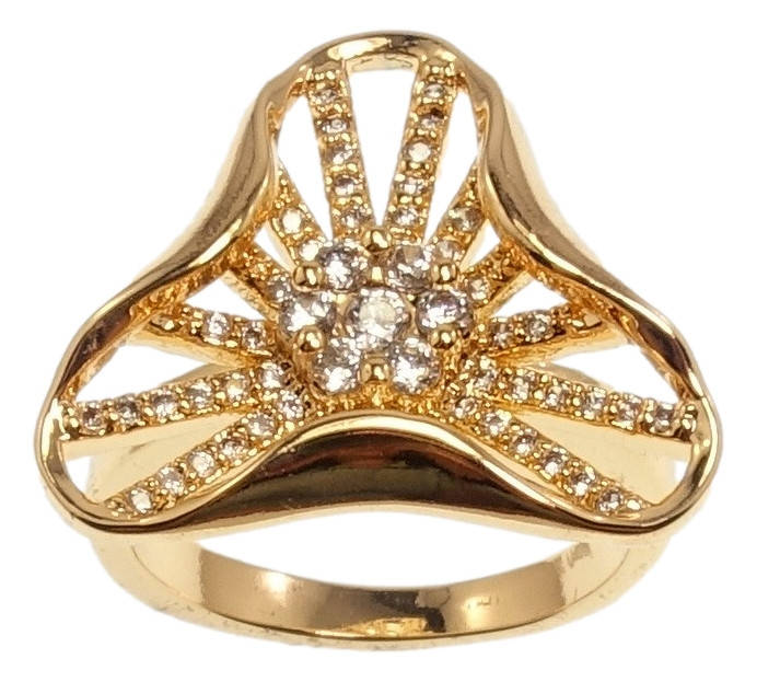 

Кольцо Xuping Позолота 18K "Трилистник Циркониевые Лучики" р.16,17