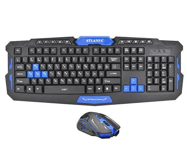 

Беспроводная игровая клавиатура с мышкой Atlanfa AT-8100 Комплект, Черный