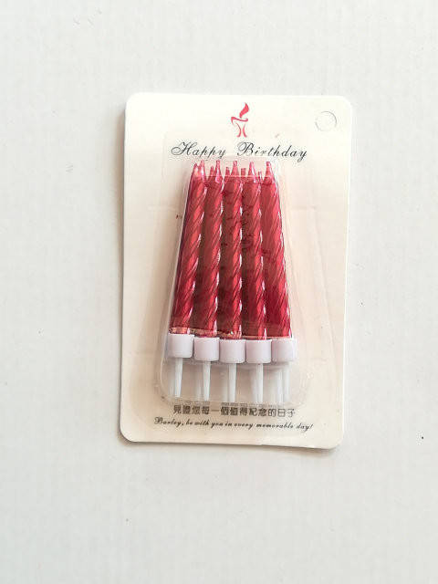 

Свечки для торта "Металлик" красные, 8шт.