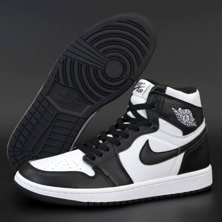 

Женские кроссовки в стиле Air Jordan 1 Retro High, кожа, черно-белый, Вьетнам 39