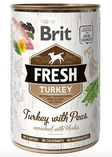 

Brit Fresh консервы для собак 400г (индейка с горошком)