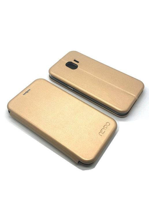 

Чехол книжка Samsung J250 (J2 2018) Золотистый цвет \Чехол книжка Самсунг Джей 250 Подставка и отдел для карты