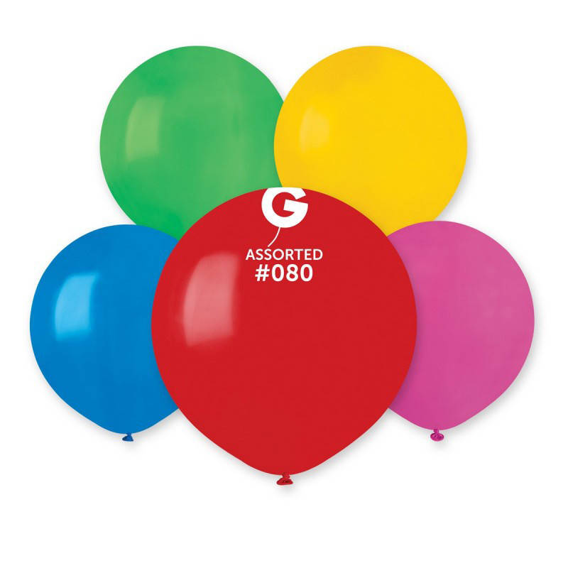 

Латексные воздушные шарики 19" пастель 80 ассорти 50шт/уп Gemar