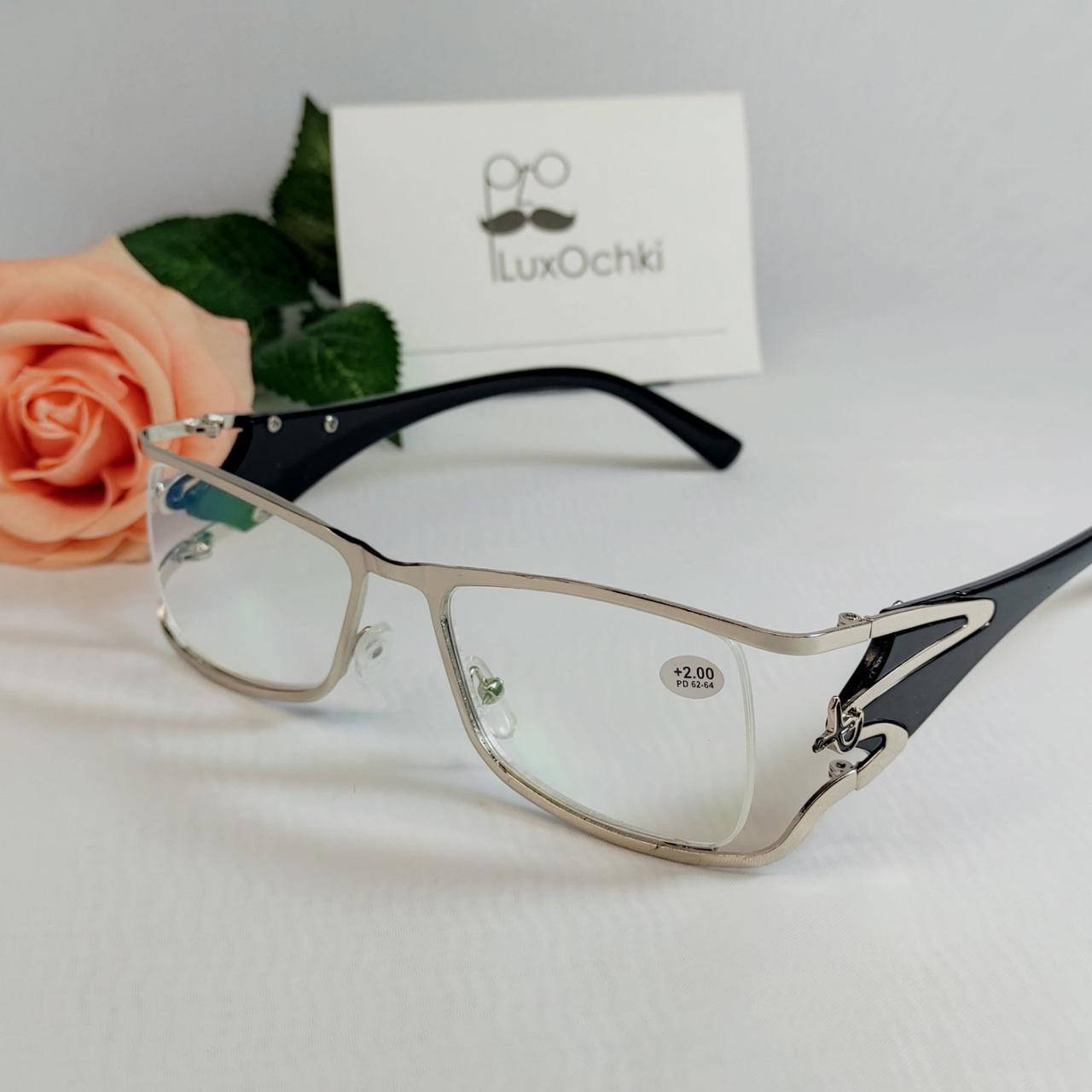 

+1.5 Готовые диоптрические женские очки +1.5 в металлической оправе