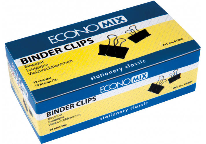 

Биндеры для бумаги 19 мм Economix, 12 шт. ( E41004) economix ( E41004), Черный