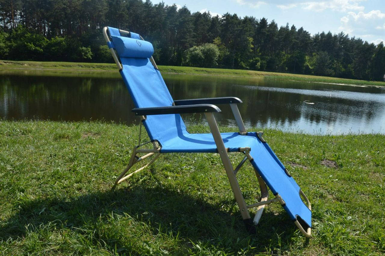 

Шезлонг лежак Bonro 180см синий