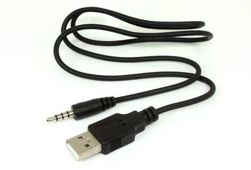 

Кабель шнур USB - AUX 3,5 mm 100 см, Черный