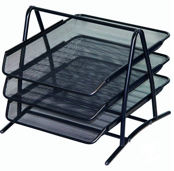 

Лоток для документов горизонтальный, металлический, 3 секции, Черный