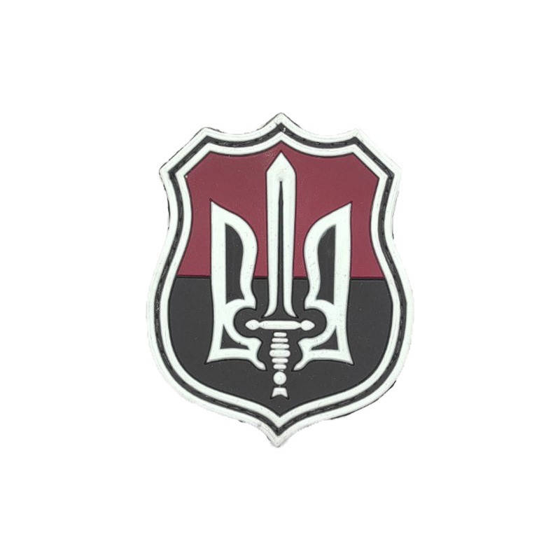 

Патч из ПХВ на липучке. Шевроны из ПХВ на липучке "герб с мечом чёрно-красный"