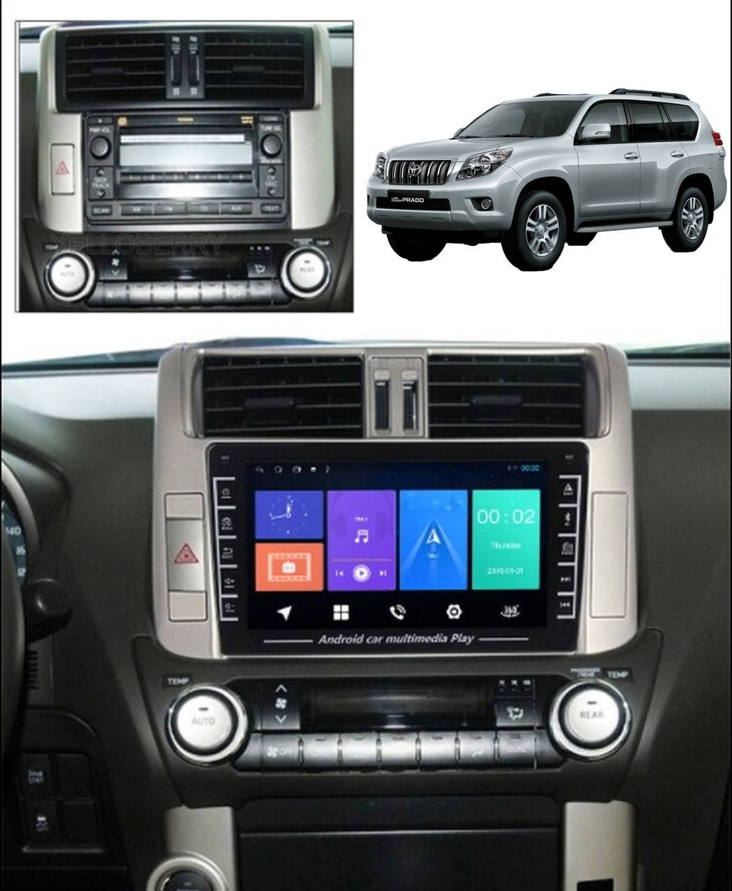 

Штатная Android Магнитола на Toyota Land Cruiser Prado 2009-2013 Model 3G-WiFi-solution