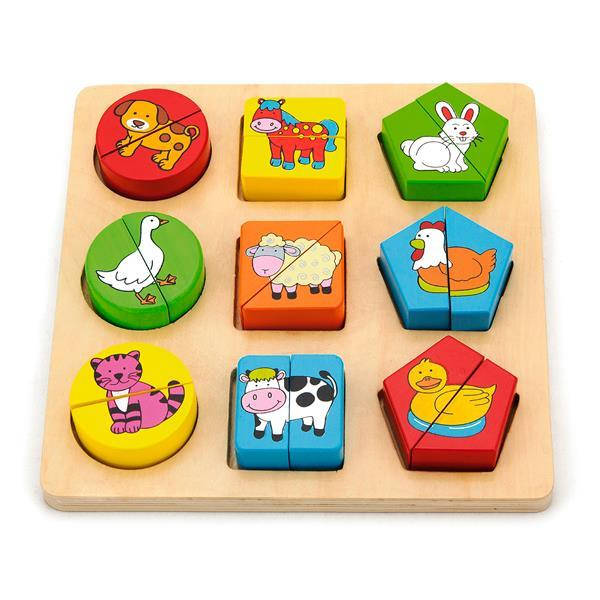 

Дерев'яний пазл-сортер Viga Toys Фігури і звірята (59585)