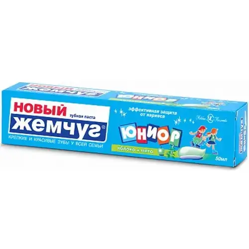 

Зубная паста Новый Жемчуг Юниор, яблоко и мята, 50 мл.