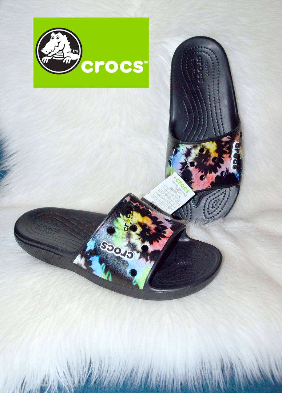 

Шлепанцы шлепки Crocs Tie-Dye Graphic Slide 46 размер, Черный