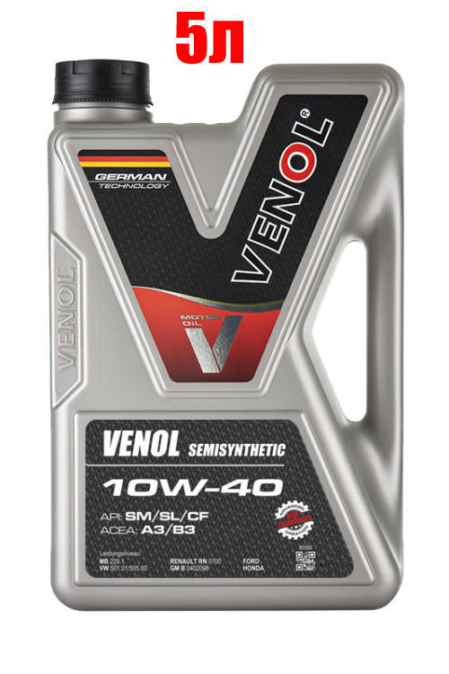 

Моторное масло Venol 10w40 Semi Synthetic 5л