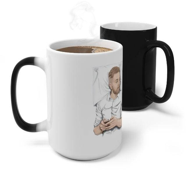 

Кружка хамелеон (изменяющая цвет) с Вашим фото чёрная большая, Черный