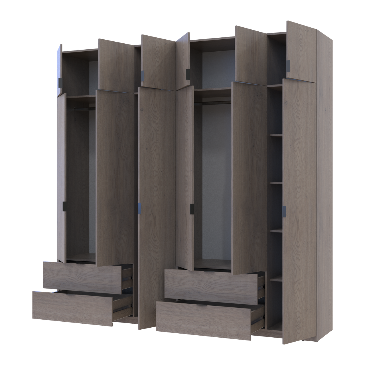 Шафа для одягу Doros Лукас Канноло/Канноло 3+3 ДСП 240х50х240 (42005241) 2