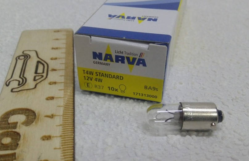 

Лампа автомобильная габаритов, подсветки T4W BA9s Narva