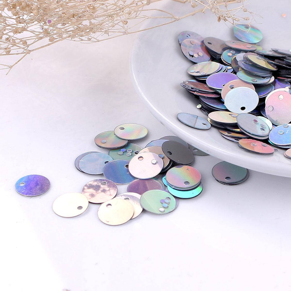 

Подвеска Круглая, Блёстка, PVC Пластик, Цвет: Перламутровый перелив, 10 мм диаметр