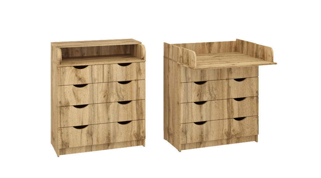 

Комод пеленальный К-3+3 Пехотин дуб тахо