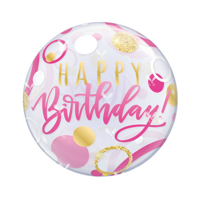 

Фольгированный шар Happy Birthday круглый 45см (18"), Розовый