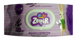 

Серветка волога "Zeffir Baby", 120шт