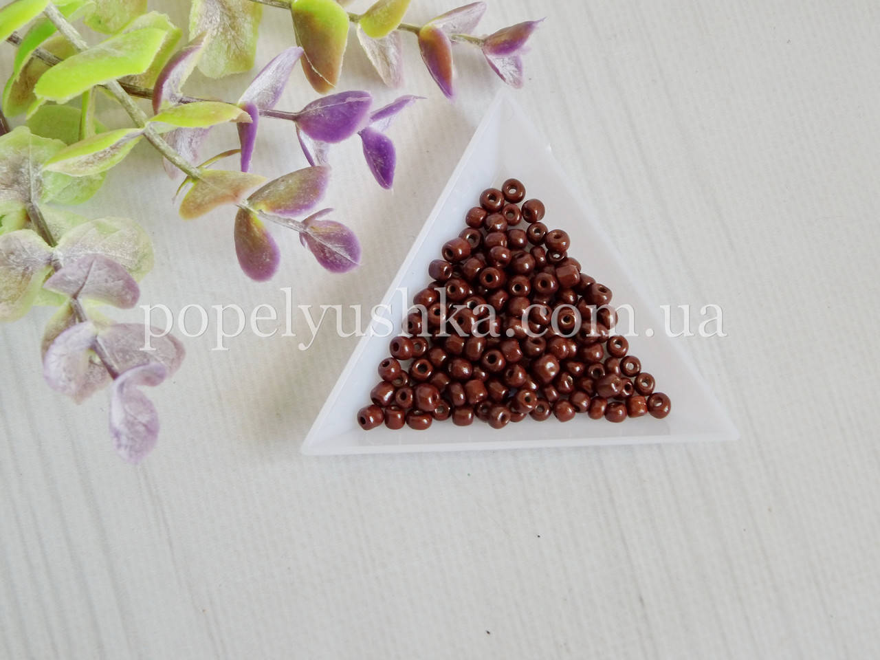 

Бисер китайский крупный 3.6 мм блестящий темно-Коричневый (10 г)