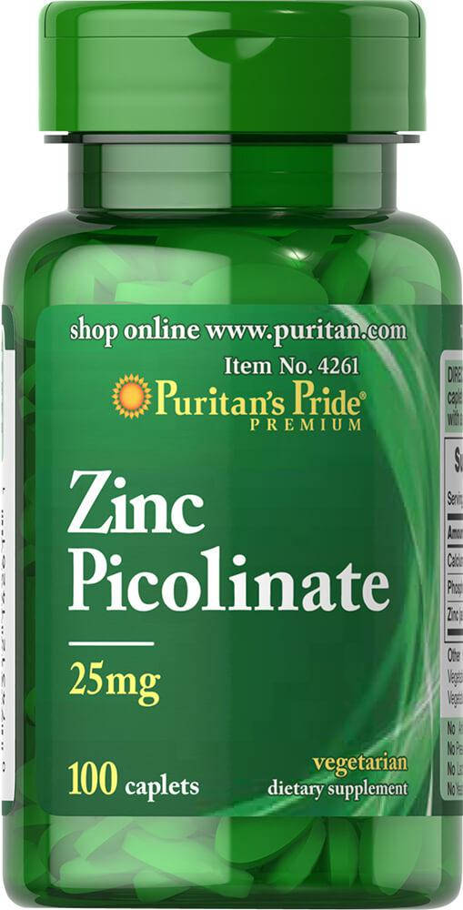 

Цинка пиколинат, Zinc Picolinate 25 mg, Puritan's Pride, 100 таблеток