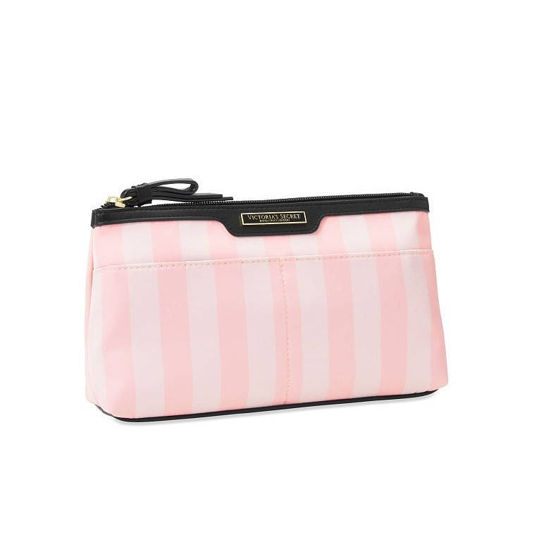 

Фирменная Косметичка Victoria's Secret Touch-Up Pouch, Розовая в полоску, Розовый