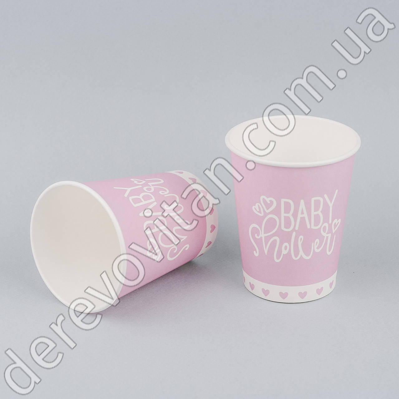 

Праздничные бумажные стаканы "Baby Shower", розовые, 10 шт., 200 мл