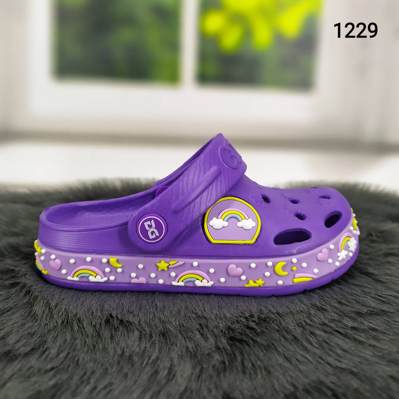 

Кроксы сабо детские для девочки фиолетовые Dago Style р-р 24-32 29, Фиолетовый