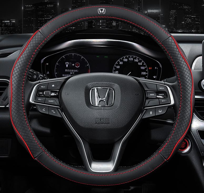 

Чехол оплетка Circle Cool на руль для автомобиля Honda c логотипом, Черный