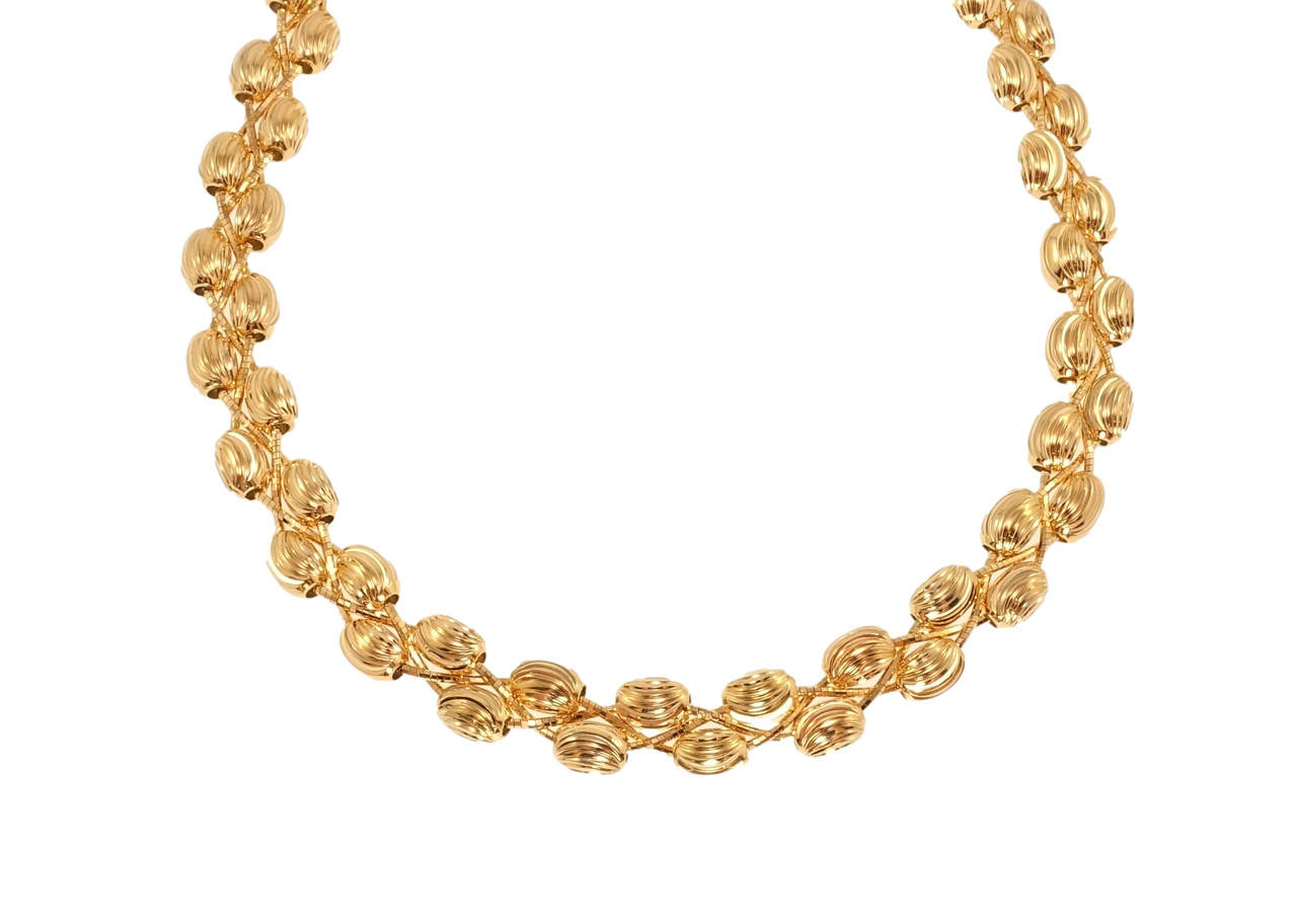 

Колье Xuping Позолота 18K "Декоративное плетение с бусинами" длина 42см х 12мм