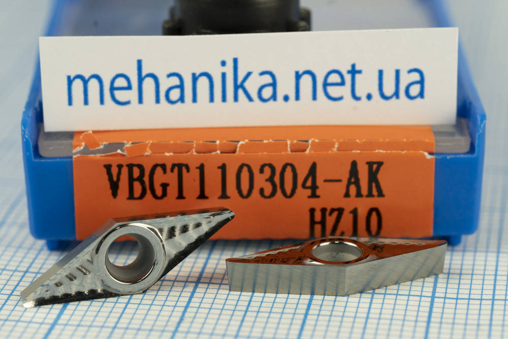 

Вставка токарная (резец) VBGT110302-AK, вольфрамовая сталь 45 HRC.