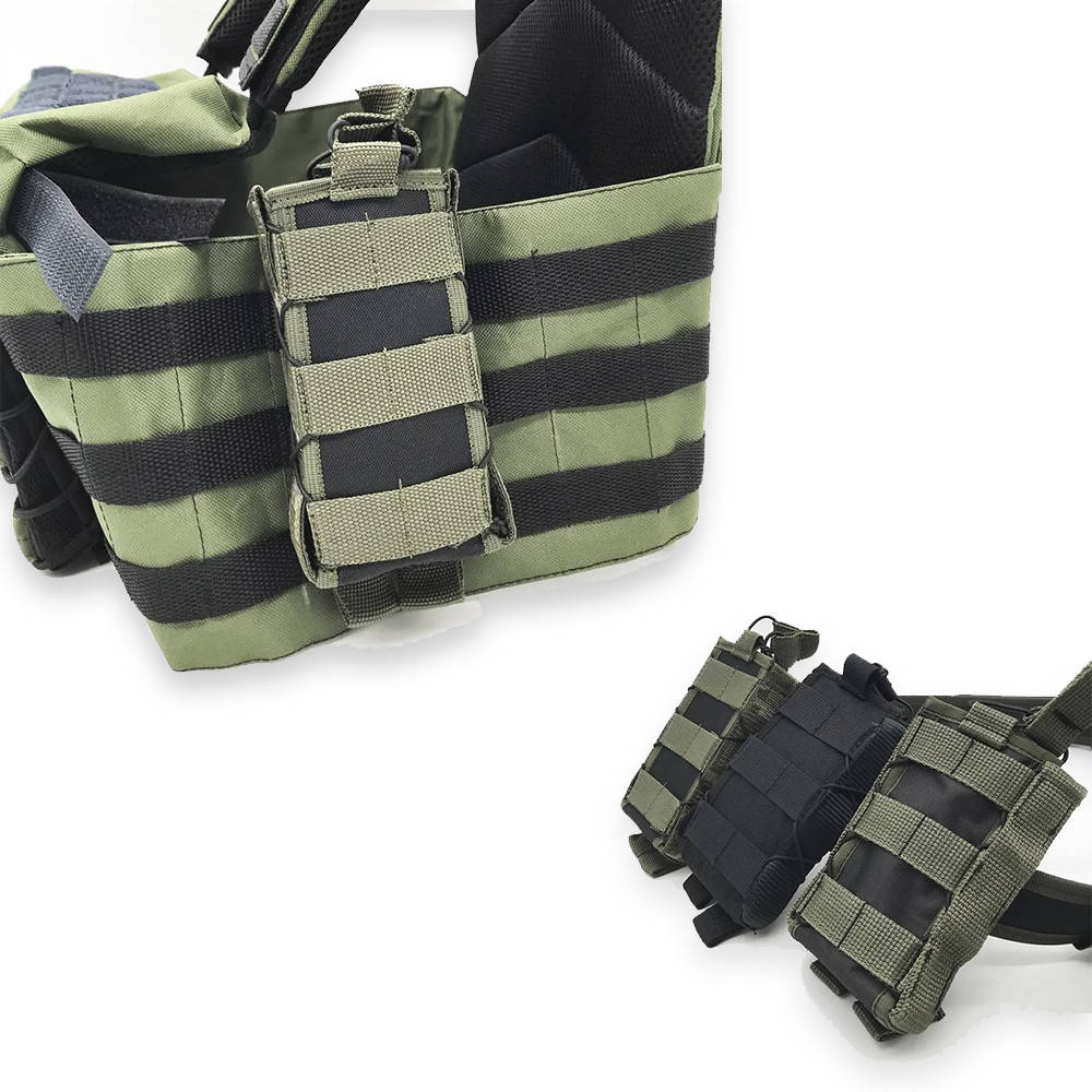 

Подсумок под магазины на системе Molle 15*8*3 см твердый Черный с зеленым / Сумка для хранения магазина