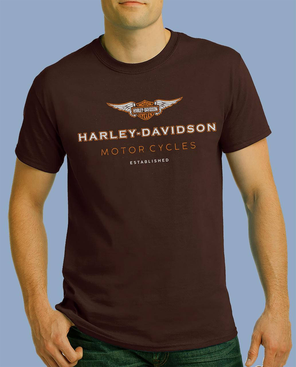 

Футболка мужская стильная "Harley-Davidson" коричневый