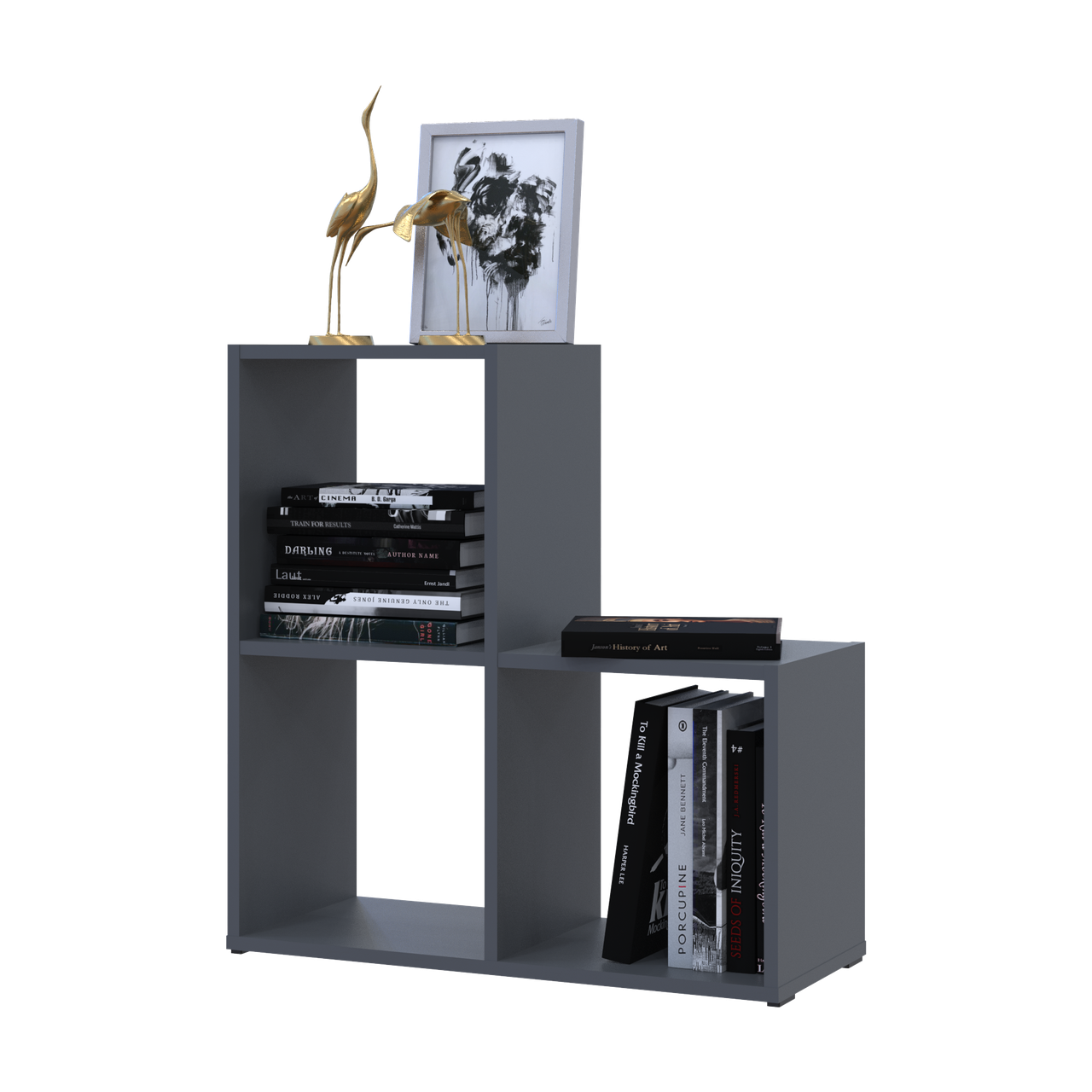 Стелаж Doros Степ 2х2 Графіт відкритий 69х28.8х71.4 (41516157)