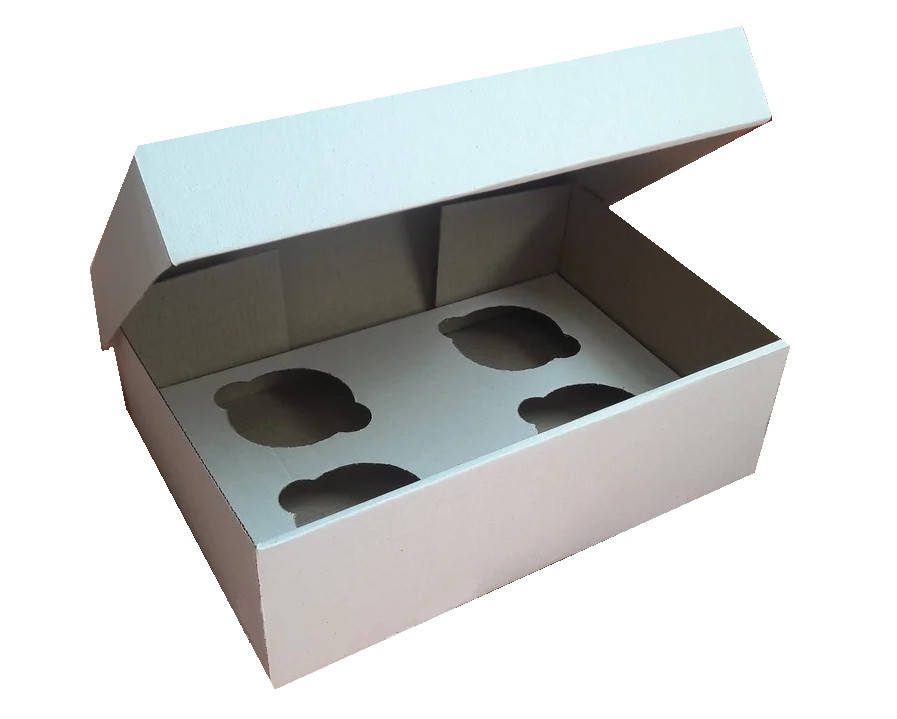 

Коробки для кексов, маффинов, капкейков для 4 шт.(Упаковка 3 шт.), Белый