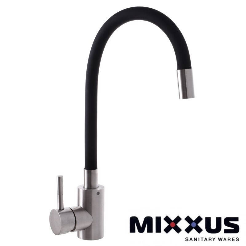 

Смеситель для кухни с Гибким Черным Изливом Mixxus SUS, Черный